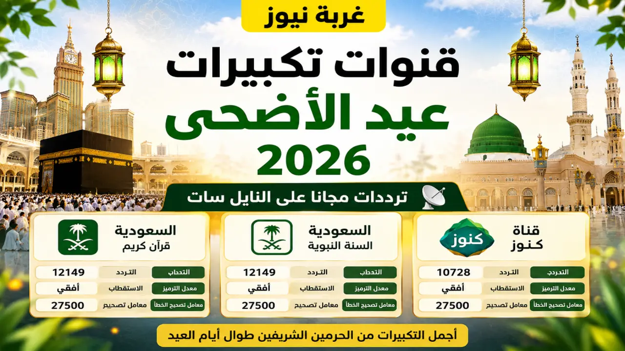 تردد قنوات تكبيرات عيد الأضحى المجانية على النايل سات بجودة عالية